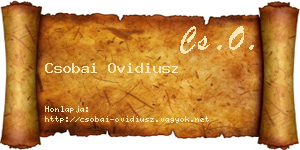 Csobai Ovidiusz névjegykártya
